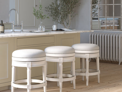 Rustic Elegance Backless Swivel Stool