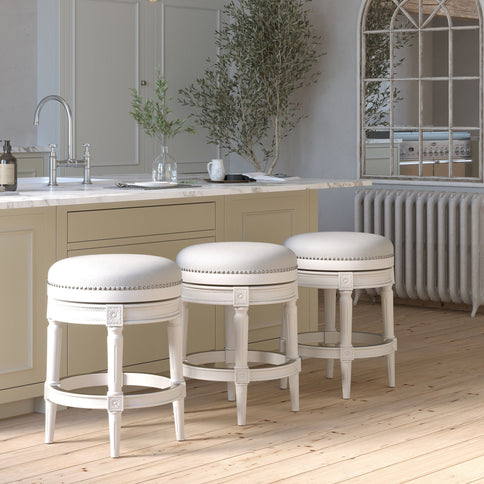 Rustic Elegance Backless Swivel Stool