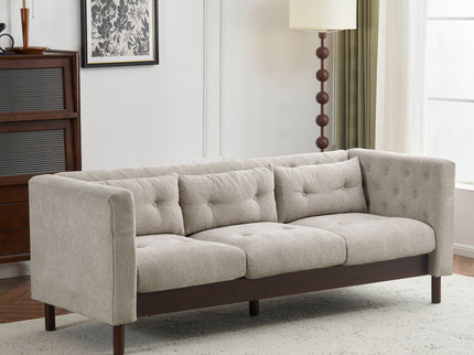 Upholstered Sofa Modern 3 Seater Sofa Couch With Tufted Design For Living Room