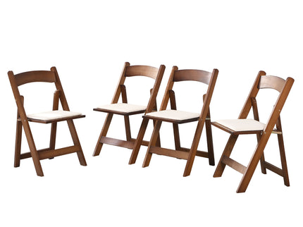 Solid Wood Upholstered Folding Chair Set, Dining Room (Set of 4)