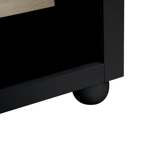 Modern Ached Bookshelf, 4 Layer Bookcase, Arched Display Cabinet Storage Shelves For Living Room, Bed Room, Study - Black / Natural