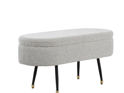 Harvey - Contemporary Storage Bench - Black / Light Gray