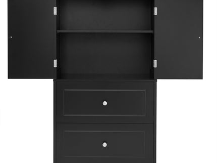 Bathroom Storage Cabinet With 2 Doors And Drawers, Adjustable Shelf