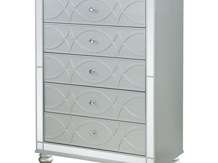 Arabesque - 5 Drawer Bedroom Chest - Silver