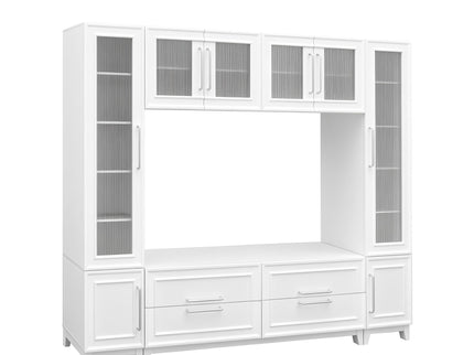 Wall Unit Modern Entertainment Center With Glass Doors