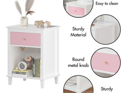 Nightstand With 1 Drawer 1 Shelf