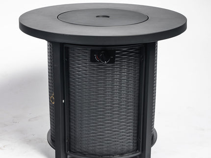 Propane Round 40000Btu Fire Pit Table - Black