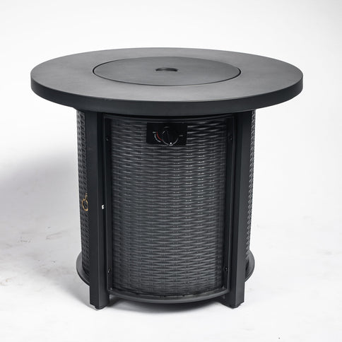 Propane Round 40000Btu Fire Pit Table - Black