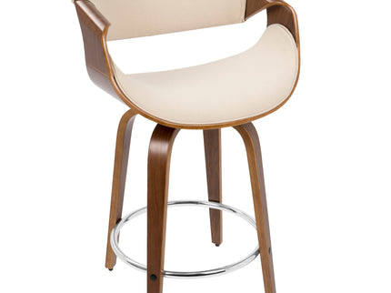 Curvini Mid - Century Modern Fixed Height Counter Stool With Swivel (Set of 2)