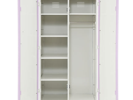 Priya II - Synthetic Leather Purple Wardrobe - Purple / White