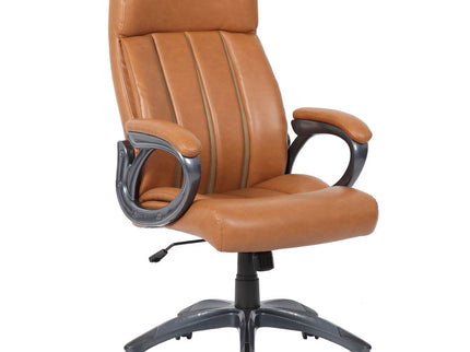 Executive Office Chair, Height Adjustable, Swivel With Padded Armrest & 5 Point Base - Antique Brown