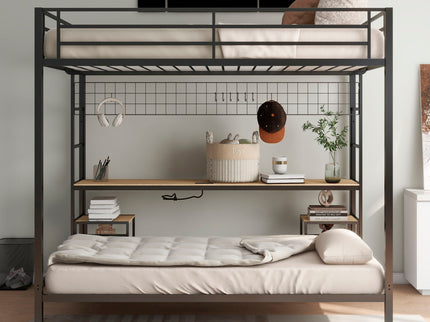 Ethan - Bunk Bed With Desk, Charging Station, Storage Shelves