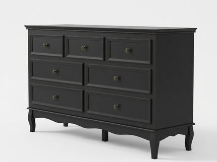 7 Drawer Dresser, Storage Chest - Black