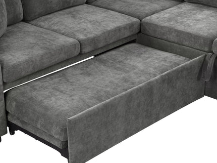 Modern L Shaped Sectional Sofa Bed With Hidden Storage Upholstery