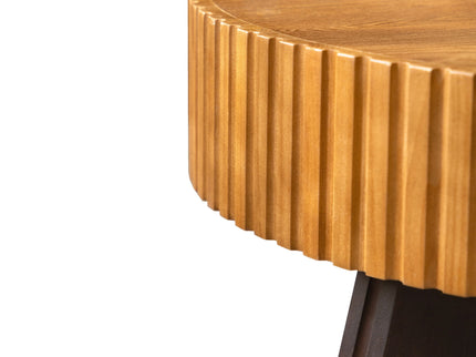 Round Retro Coffee With Solid Wood Legs