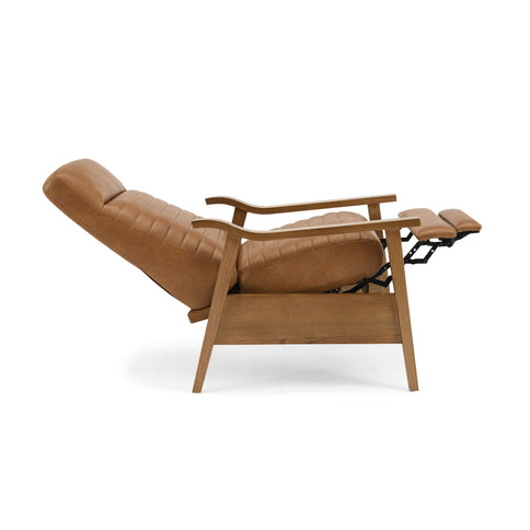 Asher - Modern Push Back Recliner With Wood Arms