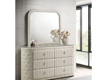 Santiago - 6 Drawer Dresser With Mirror - Ivory