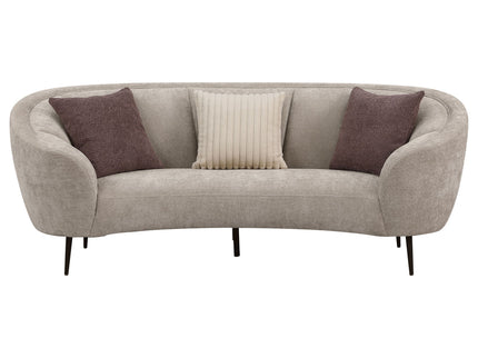 Aura - Upholstered Curved Sofa And Tapered Legs - Beige