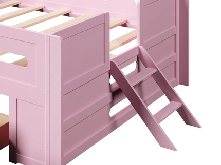 Platform Bed With Guardrail And Drawer