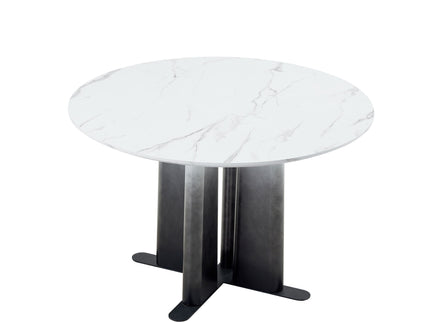 Round Dining Table With Cross Base, Modern Home Furniture