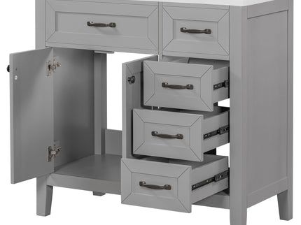 Modern Bathroom Vanity With Sink, Freestanding With Drawers And Doors