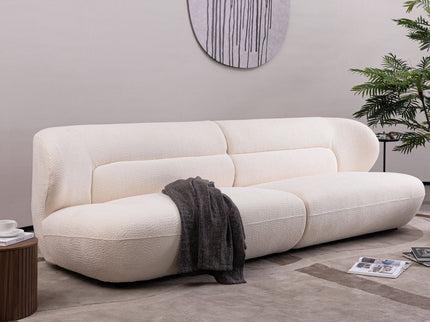 Modern Fashion Yp40116W Circular Curve Design Sofa, 4 Seater For Office & Bedroom - White