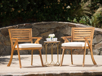 Outdoor Dining Set With Coffee Table And 2 Chairs - Teak