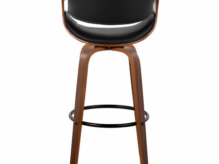 Symphony - Mid Century Modern Fixed Height Barstool With Swivel And Round Footrest (Set of 2)