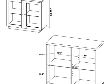 Metro - 2 Door Display Cabinet With Adjustable Shelves - Light Oak
