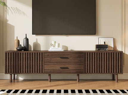 TV Stand For TVs Up To 80", Media Entertainment Center With Ample Storage - Dark Brown
