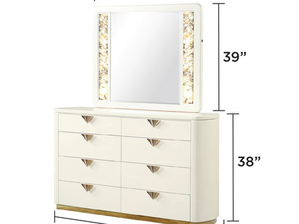 La Pierre - Modern Bedroom Set With Upholstered LED Bed
