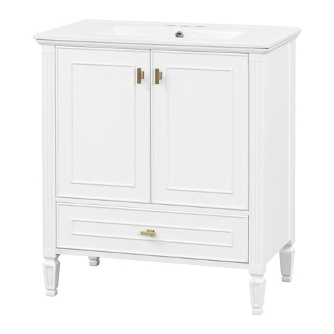 Freestanding Vanity With 1 Drawer & 2 Soft Close Doors With Door Mounted Storage