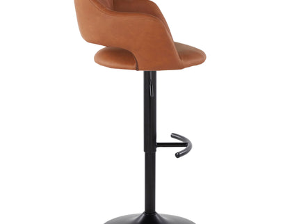 Margarite - Contemporary Adjustable Barstool With Swivel With Rounded T Footrest (Set of 2)