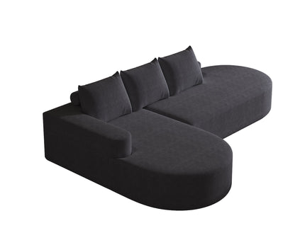 Modern Curved Sofa, L-Shaped Modular Sectional Set With 3 Pillows