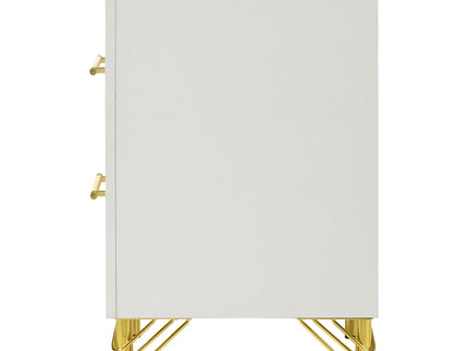 Chesney - 2 Drawer Nightstand With Trim, Bedroom Side Table - White
