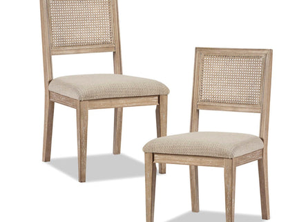 Modern Armless Dining Chair With Cane Back (Set of 2)