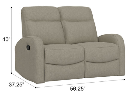 Manual Reclining Loveseat With Dual Seating Support For Living Room