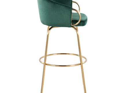 Claire - Contemporary / Glam Fixed Height Bar Stool (Set of 2) Round Footrest (Set of 2)