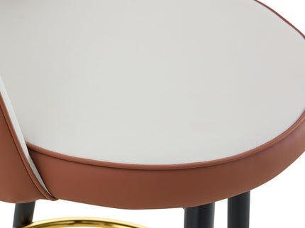 Upholstered Rotatable Bar Chair With Metal Legs For Dining Room