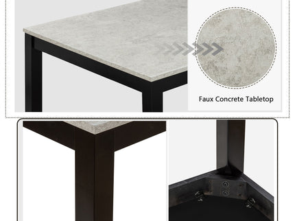 Modern 4 Person Dining Table Set With 4 Chairs