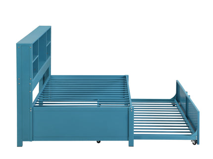 Industrial Metal Daybed With Trundle, Storage Shelves, USB Ports