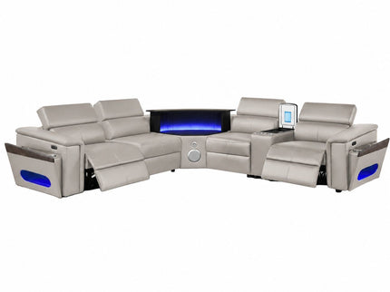 Nova - Sectional With Bluetooth Speaker, LED And Lifting Wine Cabinet