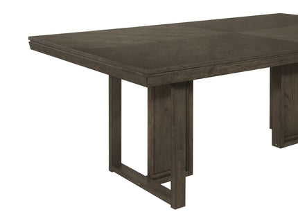 Glenmoor - Rectangular Dining Table With Geometric Double Pedestal Base - Dark Gray
