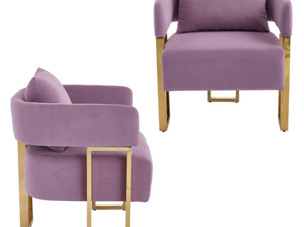 Modern Decorative Chair Teddy Fleece Upholstered And Metal Foot