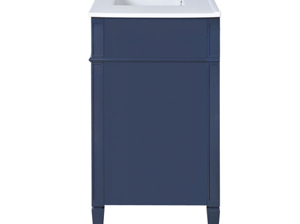 Bathroom Vanity With Top Sink, Modern Bathroom Storage Cabinet, 2 Drawers And A Tip-Out Drawer, Single Sink Bathroom Vanity - Blue