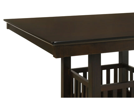Finley - Square Counter Table With Storage Pedestal Dining Table - Espresso