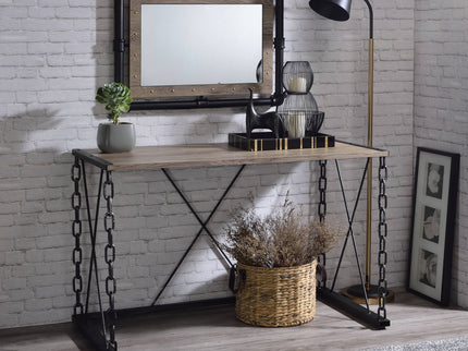 Jodie - Console Table - Rustic Oak / Antique Black