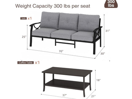 Patio Furniture Set With Coffee Table And Cushions For Backyard