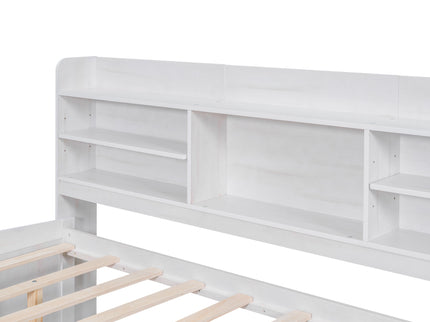 Captain Bed With Built In Bookshelves, 3 Storage Drawers, And Trundle