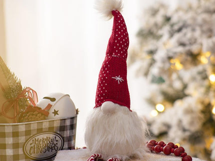 Christmas Gnomes Decorations, Christmas Table Home Ornaments For Holiday Party Gifts (Set of 2) - White / Red